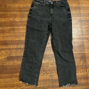 PacSun Black Cropped Jeans with Frayed Hem